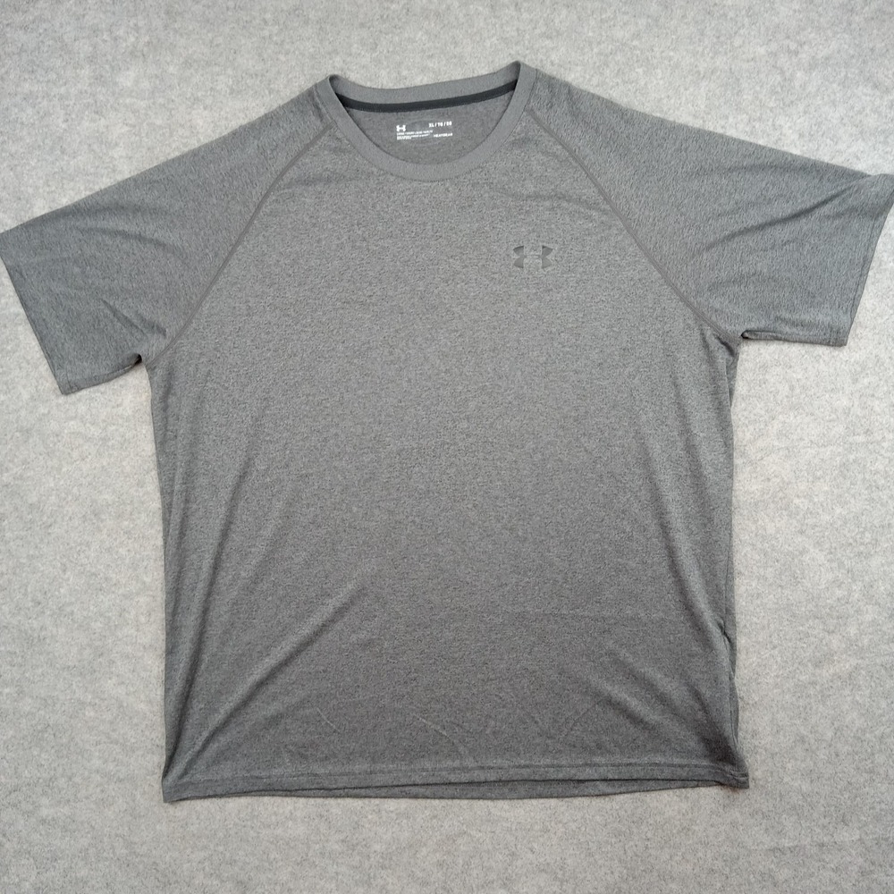 Under Armour Shirt Mens XL Gray HeatGear Raglan Short Sleeve Athletic Top Gym